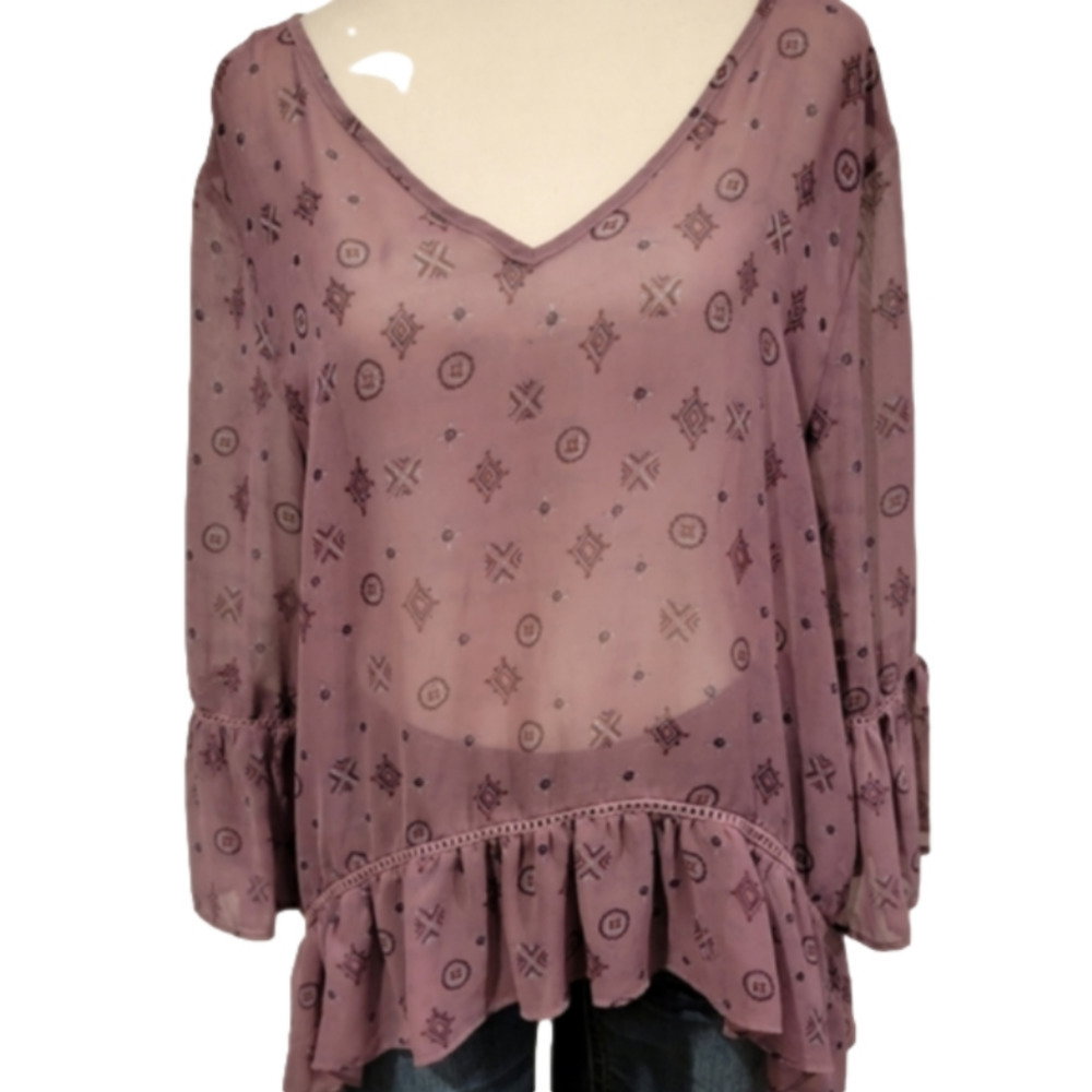 BONGO Mauve Sheer Blouse